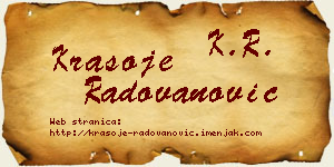 Krasoje Radovanović vizit kartica